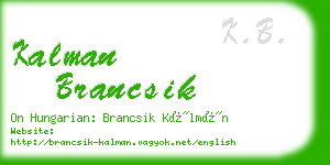 kalman brancsik business card